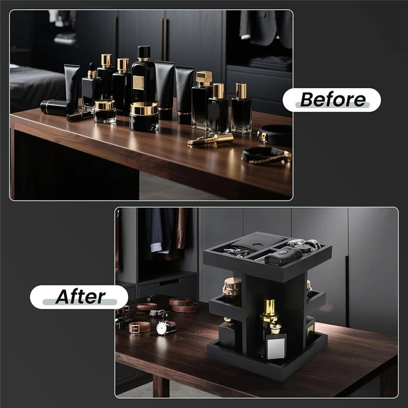 Men's Cologne Organizer 3 Tier Large Capacity