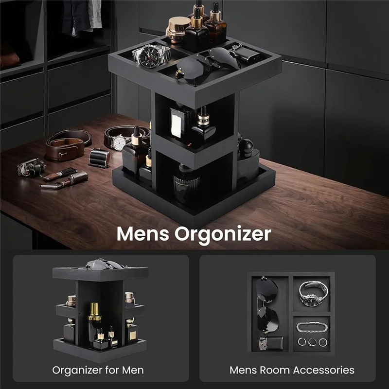 Men's Cologne Organizer 3 Tier Large Capacity